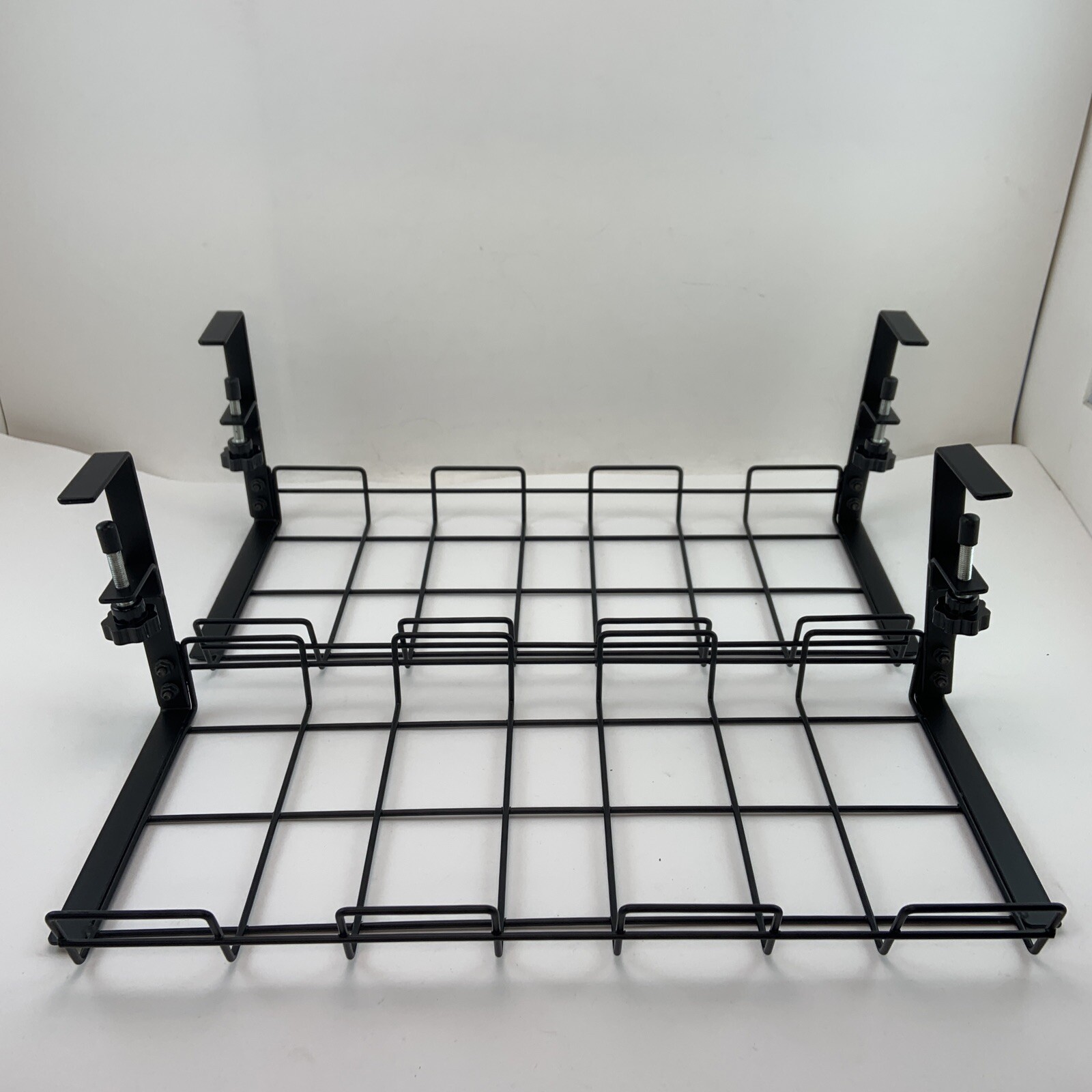 Under Desk Cable Management Tray, No Drill Steel Desk Cable Organizers (2 Pack)