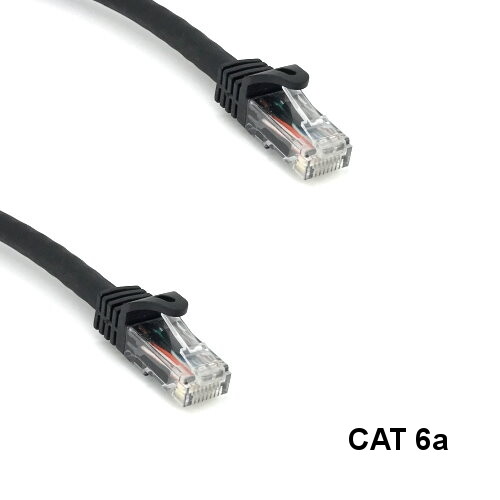 Kentek Black 14ft Cat6A UTP Cable 24AWG 600MHz RJ45 Ethernet Router Pure Copper