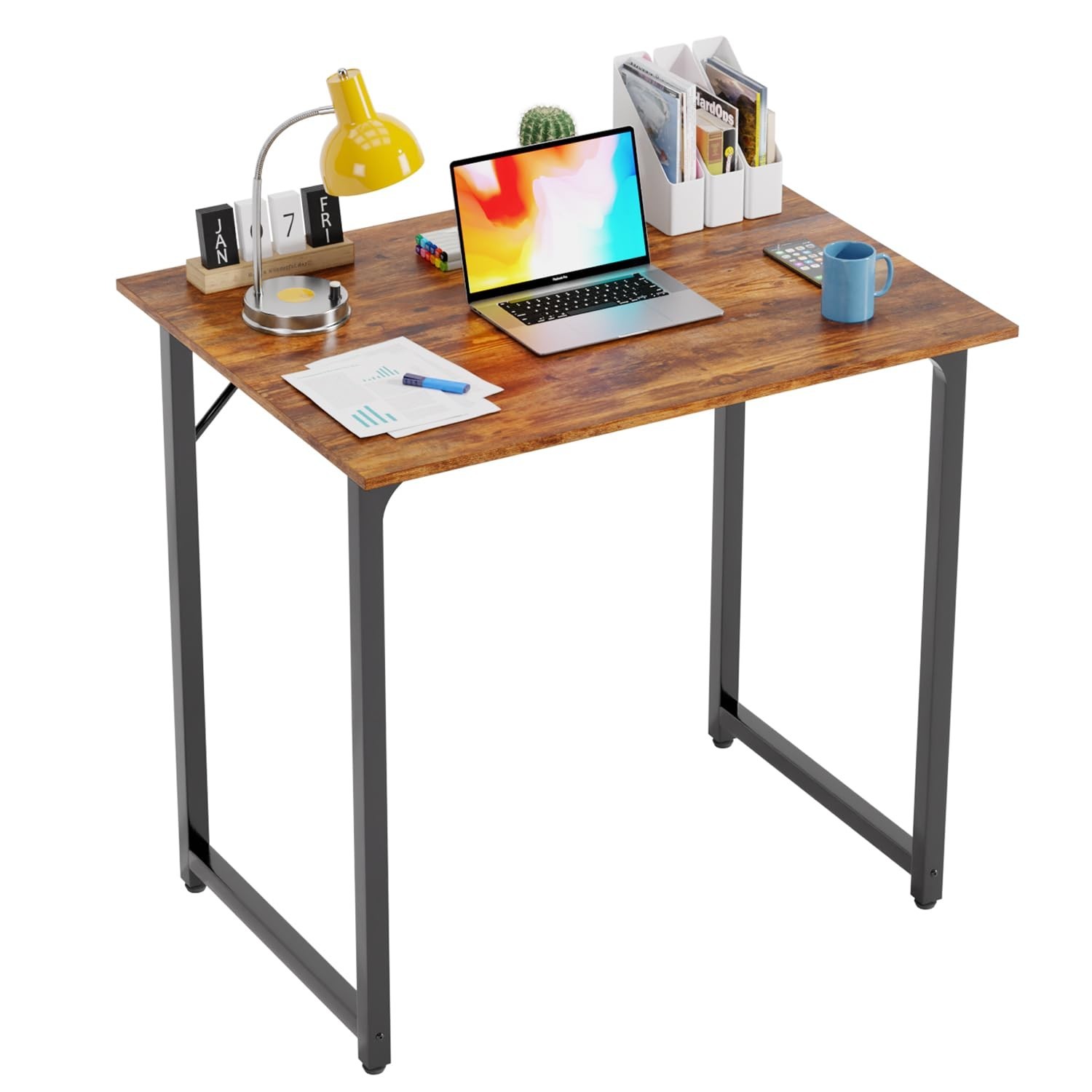 PayLessHere | 32 Inch Computer Desk | Vintage | Office Desk with Metal Frame,...