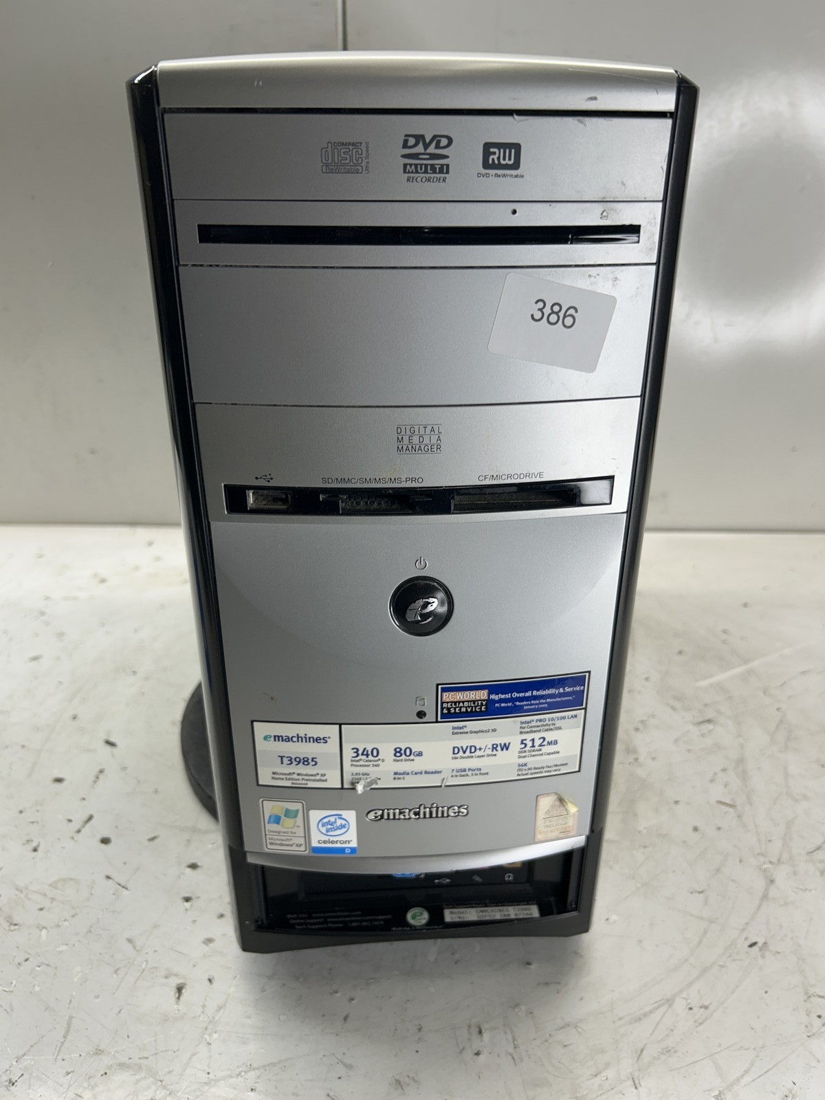 eMachines T3985 Intel Celeron 2.93GHz 512MB NO HDD