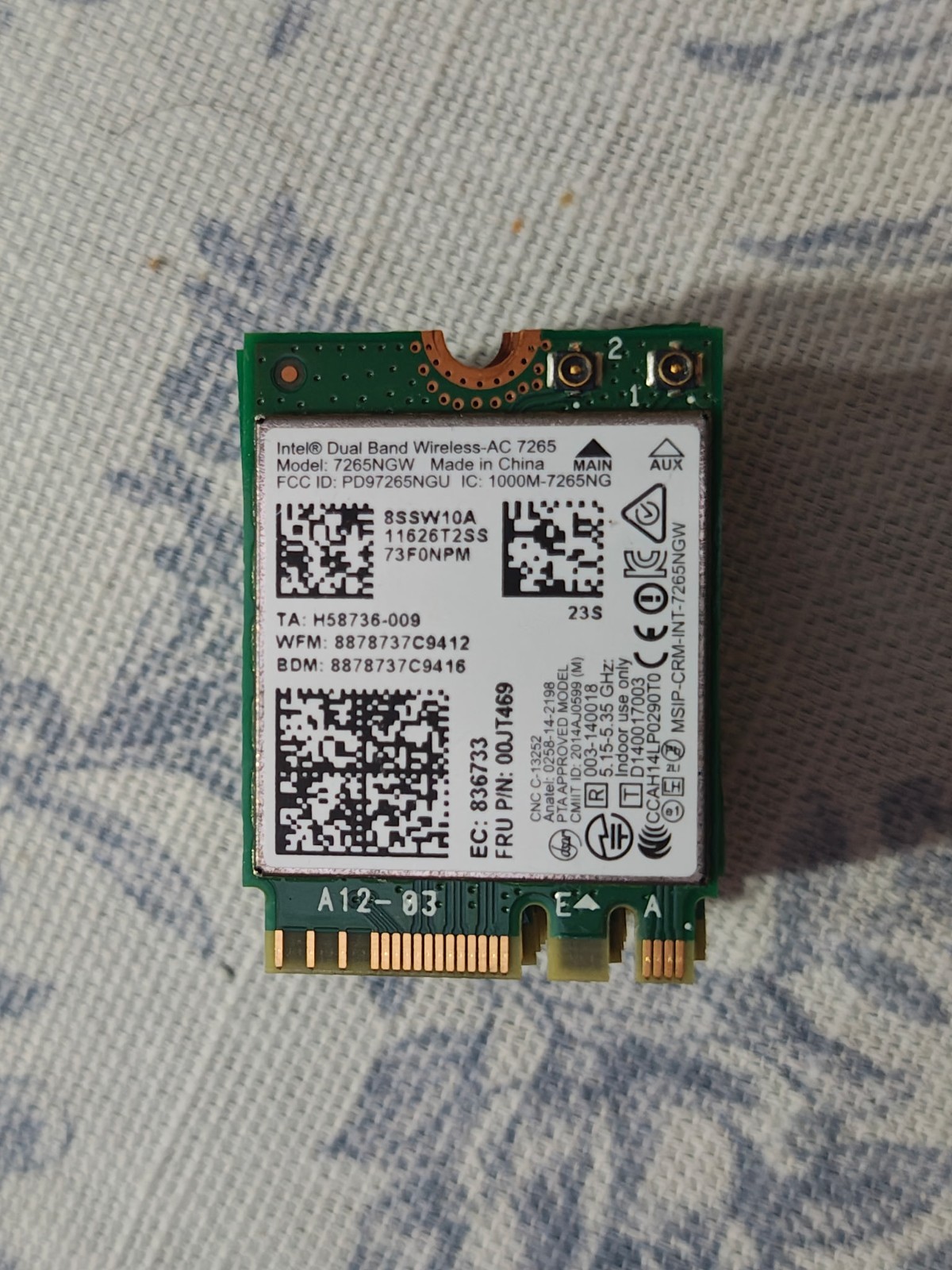 LOT OF 10  INTEL 7265NGW Dual Band Wireless-AC 7265 WiFi Card
