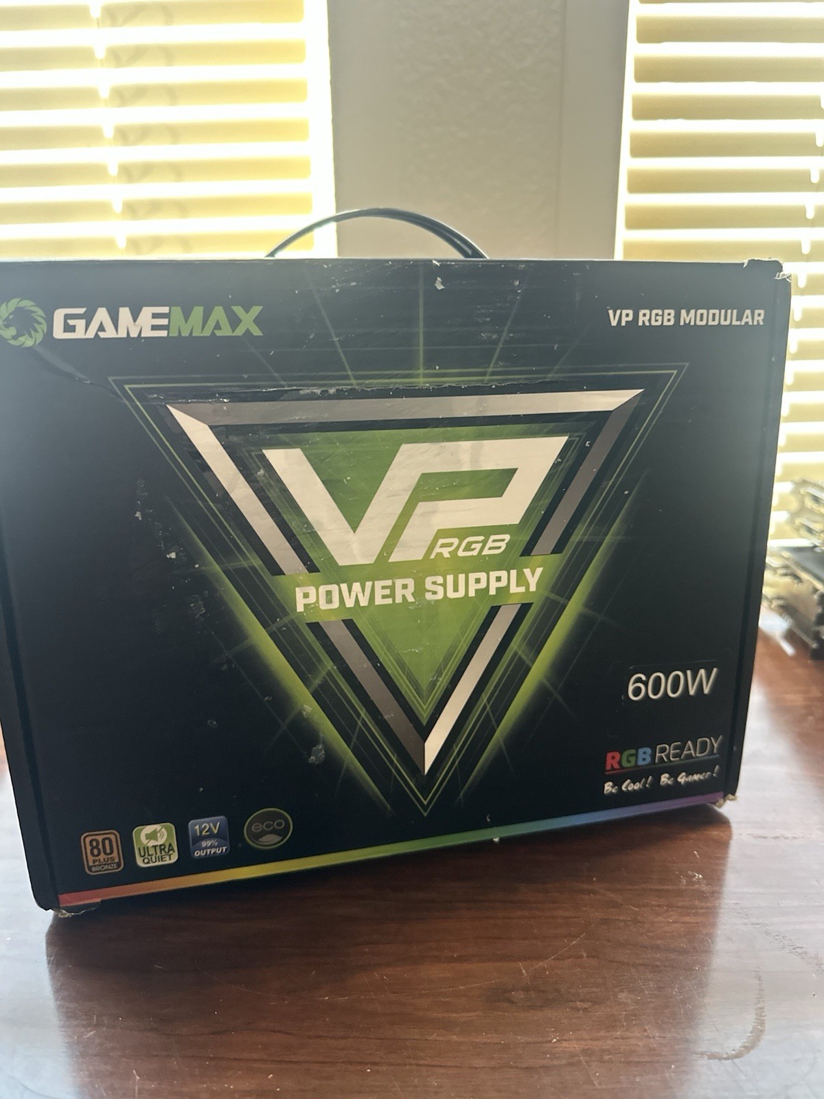 GameMax VP Modular Power Supply VP-600-M-RGB Ultra Quiet 80+ Bronze In Box