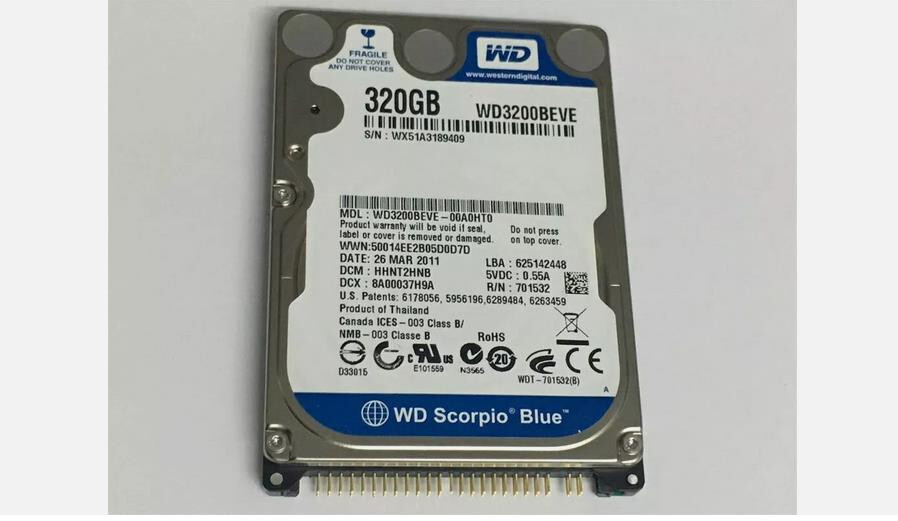 Original WD 320GB WD3200BEVE 5400RPM PATA/IDE/EIDE 2.5" Laptop HDD Hard Drive