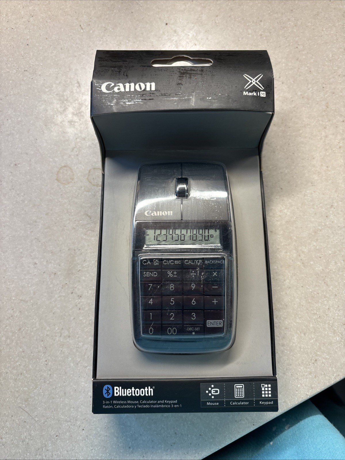 Canon Wireless Mouse Calculator Keypad Bluetooth 3-in-1 Black X Mark 1 Brand New