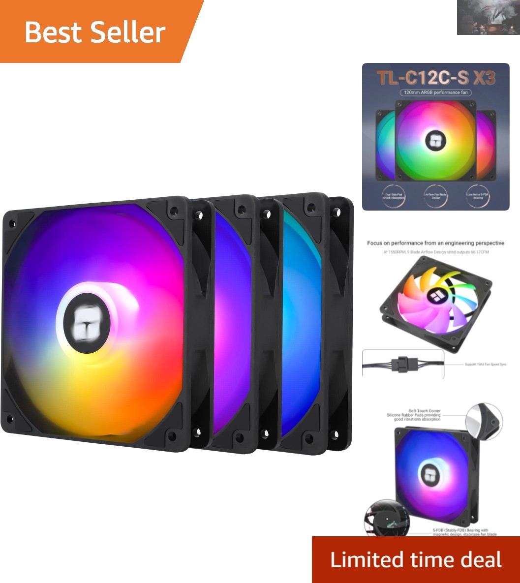 TL-C12C-S X3 120mm High-Performance ARGB Fan – Ultra Quiet & Efficient
