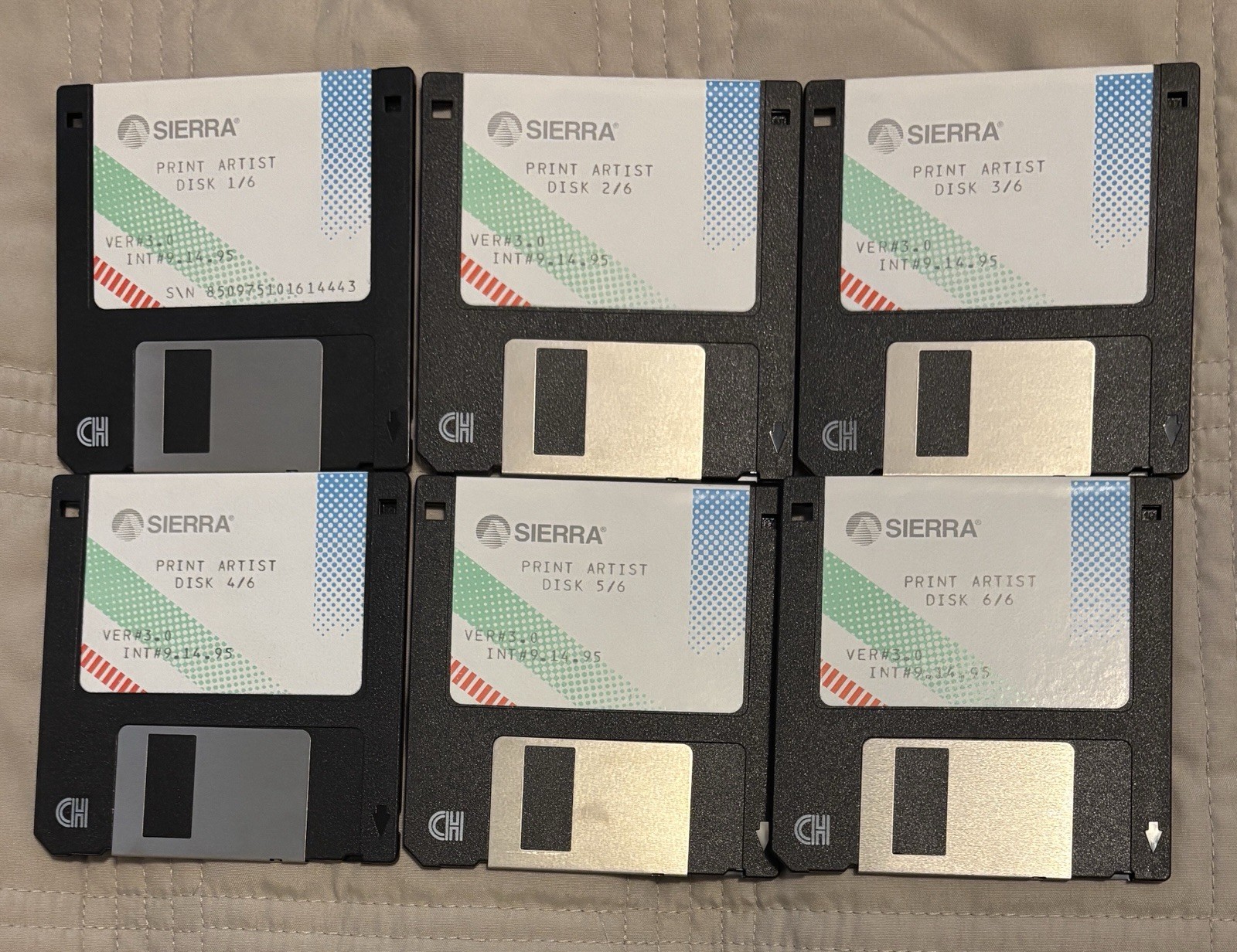 Sierra Print Artist Version 3.0  (6) 3.5" Disks Only  - 1995