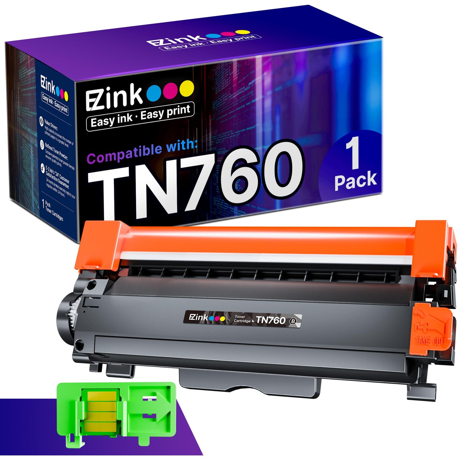 E-Z Ink TN760 Toner Cartridge 1 Pack for Brother