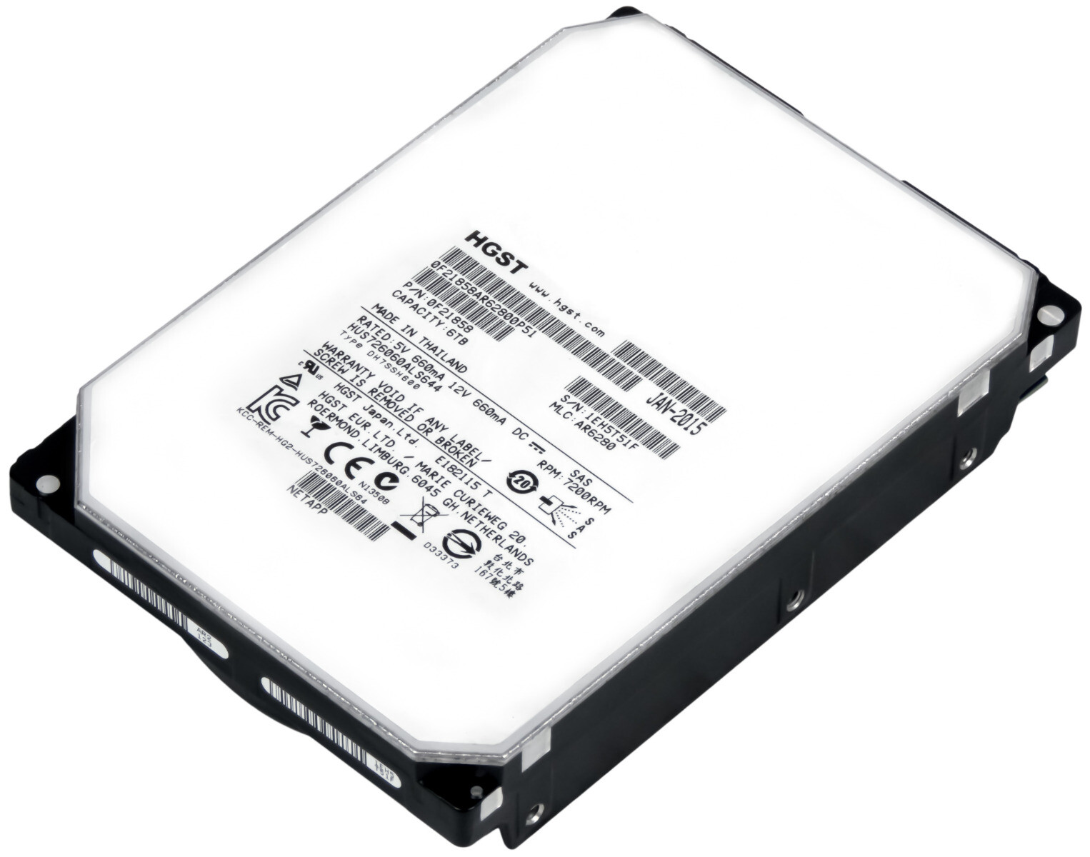 HGST UltraStar He6 HUS726060ALS644 6TB 7.2K 64MB SAS-2 3.5'' HARD DRIVE 