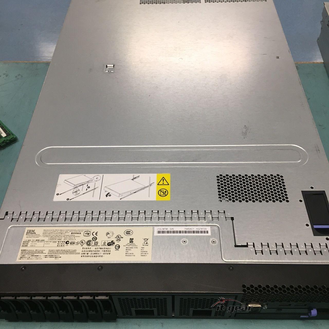 IBM 7945-AC1 X3650 M3 2x E5530 2.4GHZ/8MB, 16GB RAM, DUAL POWER, RAILS