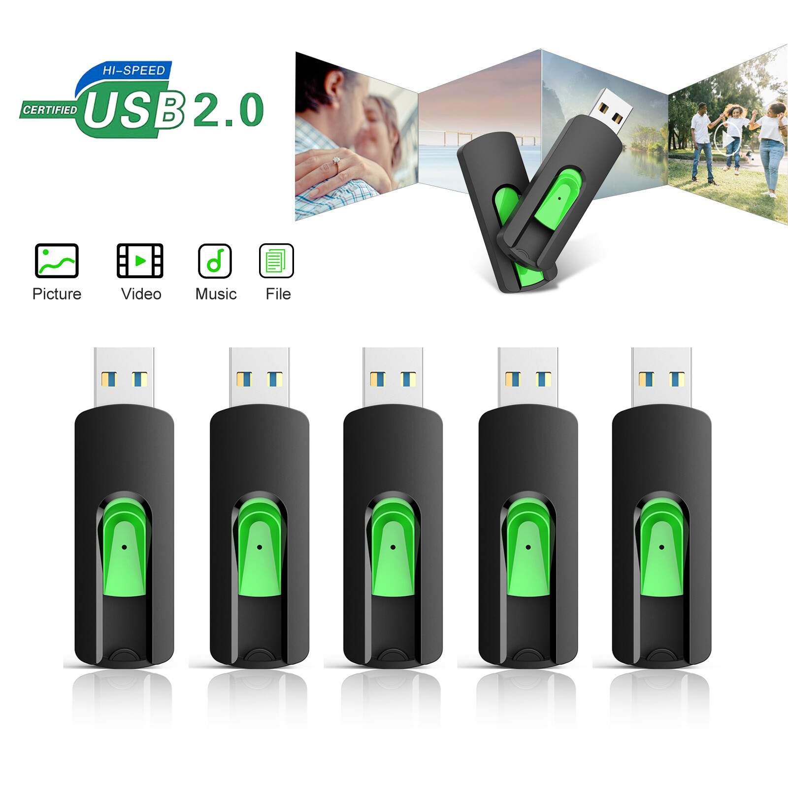 32GB 64GB 128GB USB 2.0 Flash Drive Memory Stick Thumb Drive Pen Drives LOT
