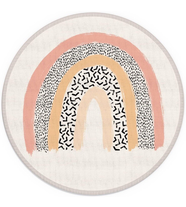 Boho Rainbow Round Mouse Pad 7.9 x 7.9 Inches