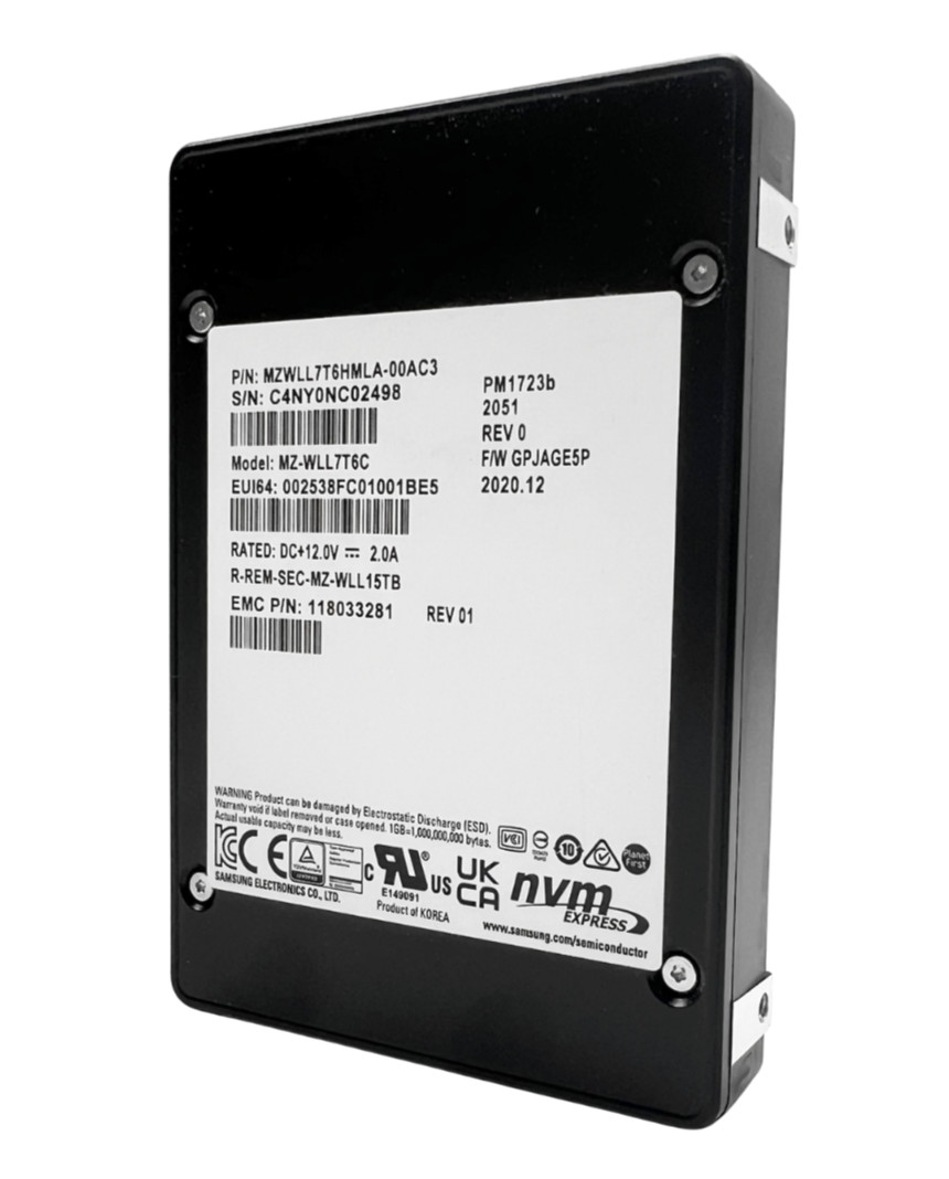 MZ-WLL7T6C Samsung PM1723b 7.68TB NVME PCIE3.0 2.5in U.2 SSD EMC (512) 93-99%