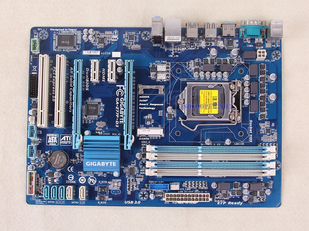 Gigabyte Technology GA-Z77P-D3 LGA 1155/Socket Intel Motherboard+I/O baffle