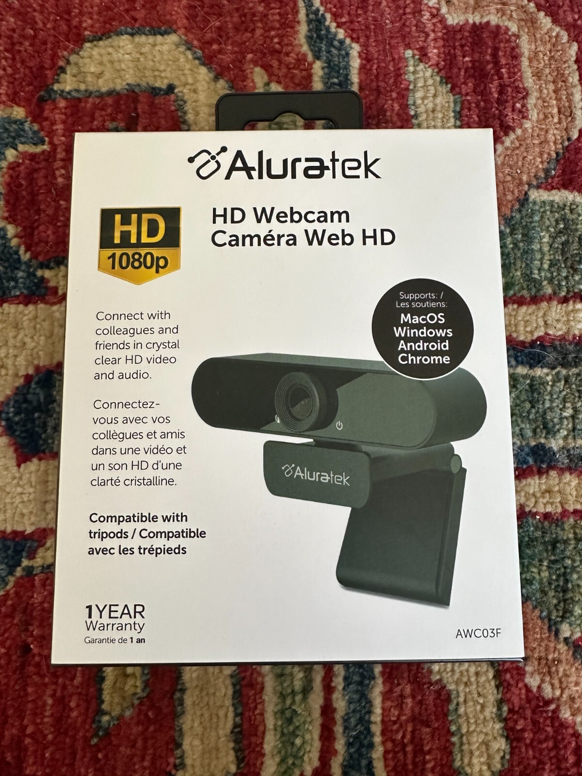 Aluratek HD 1080P Webcam Camera & Mic