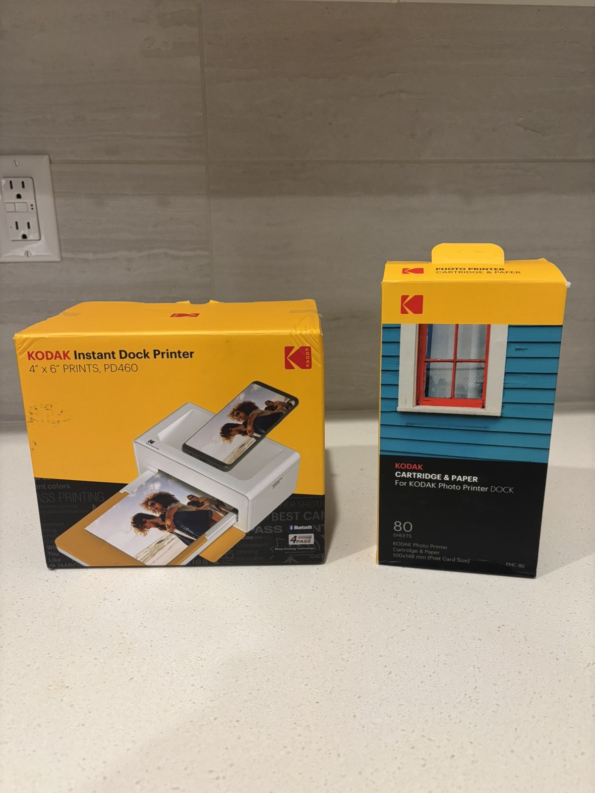 Kodak Instant Dock Printer 4x6 Instant Photo Printer Bundle 80 Sheets PD460 