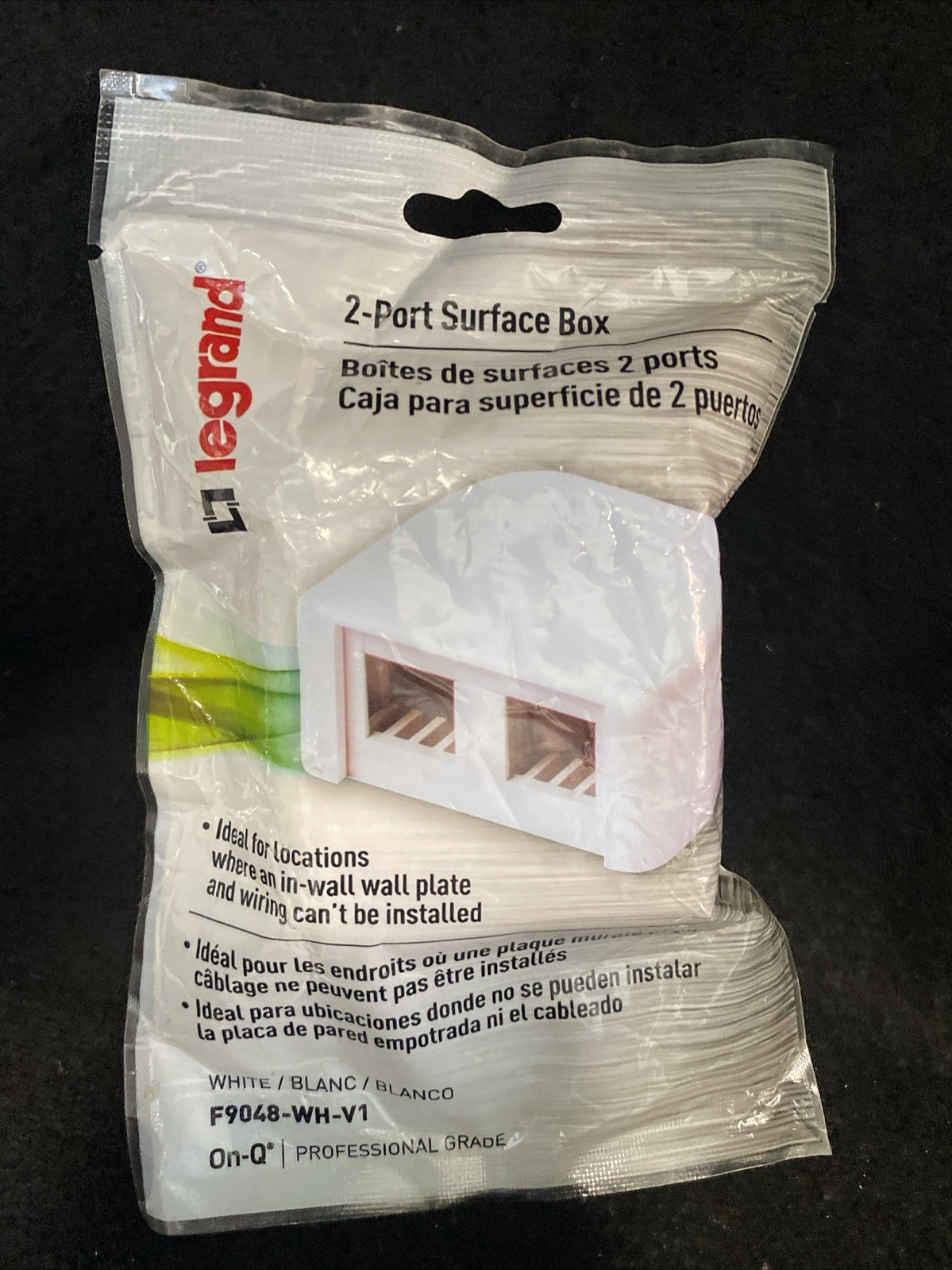 Legrand On-Q F9048-WH-V1 2-Port Surface Mount Box White Keystone NEW