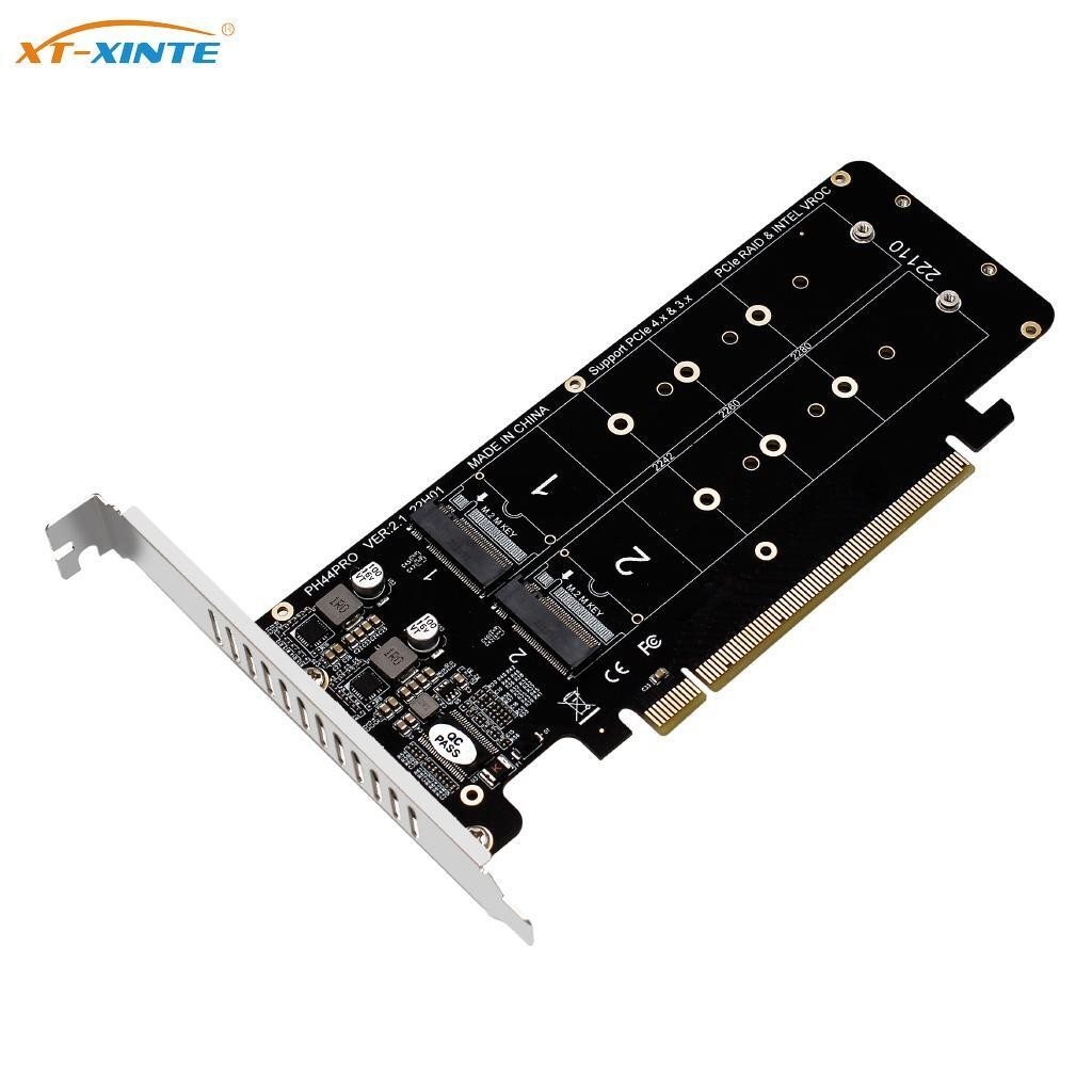 PCIE to To M2 Riser for NVME M.2 MKey SSD 2U PCI-E Expansion Card 4-Bay RAID PCI