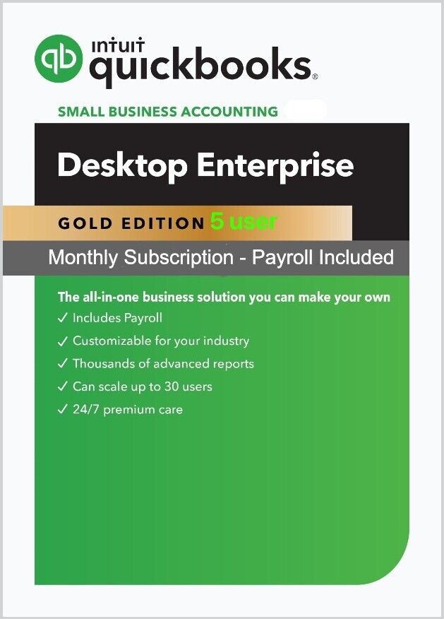 5 user – QuickBooks Enterprise Gold 2023 (Monthly Subscription) + Support