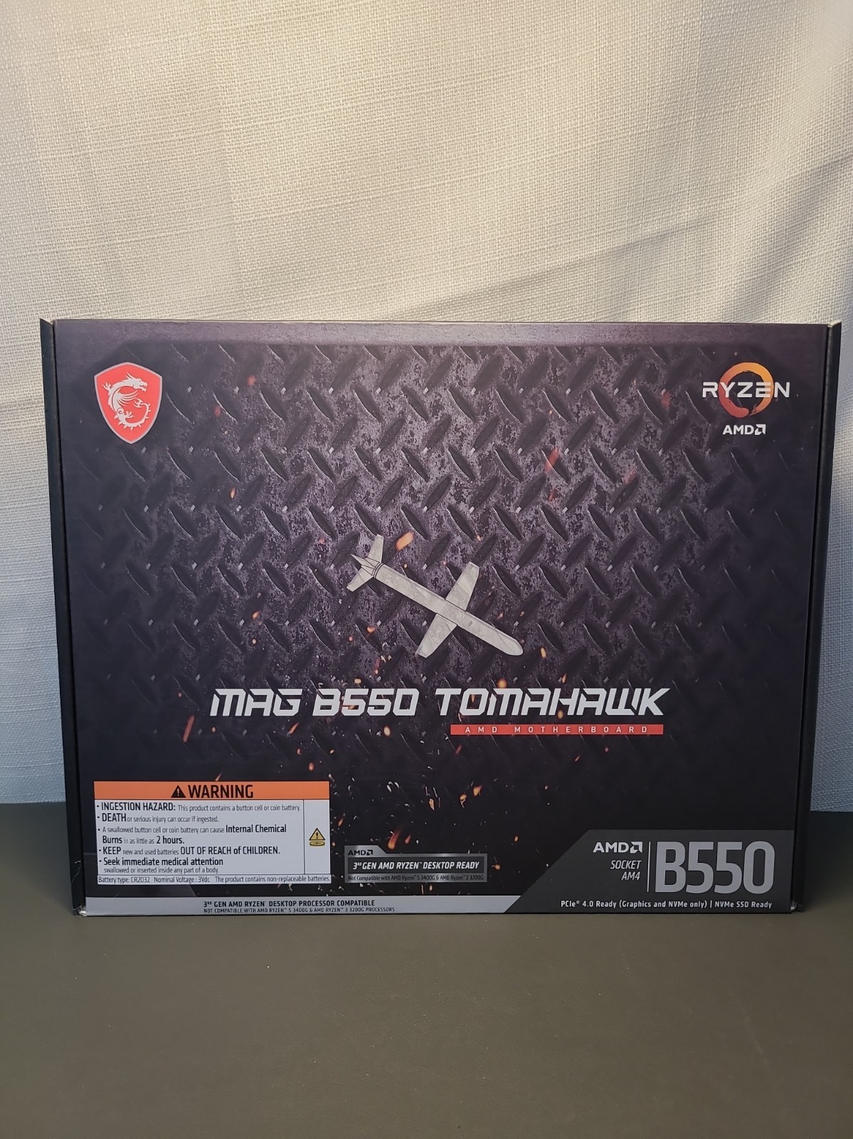 MAG B550 TOMAHAWK Gaming Motherboard (AMD AM4, DDR4, PCIe 4.0, SATA 6Gb/s NEW