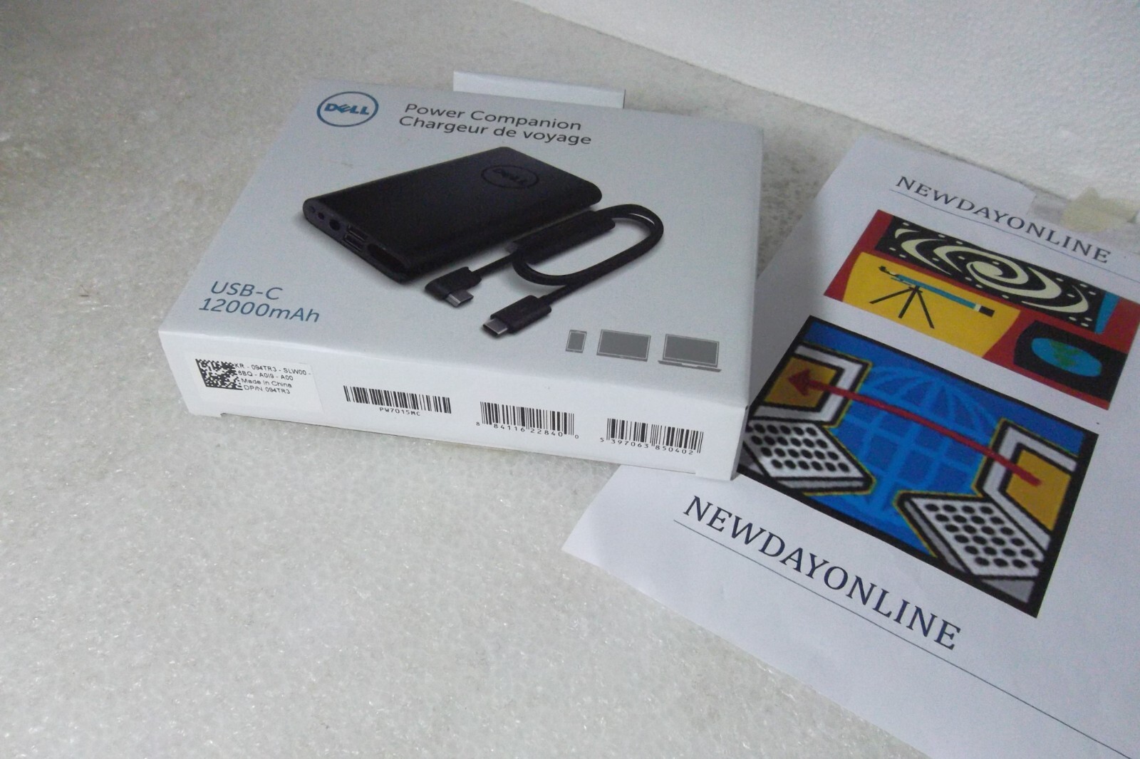 Dell PW7015MC Companion Power Bank 43W 12000mAH USB-C for Laptop 94TR3 OEM NEW