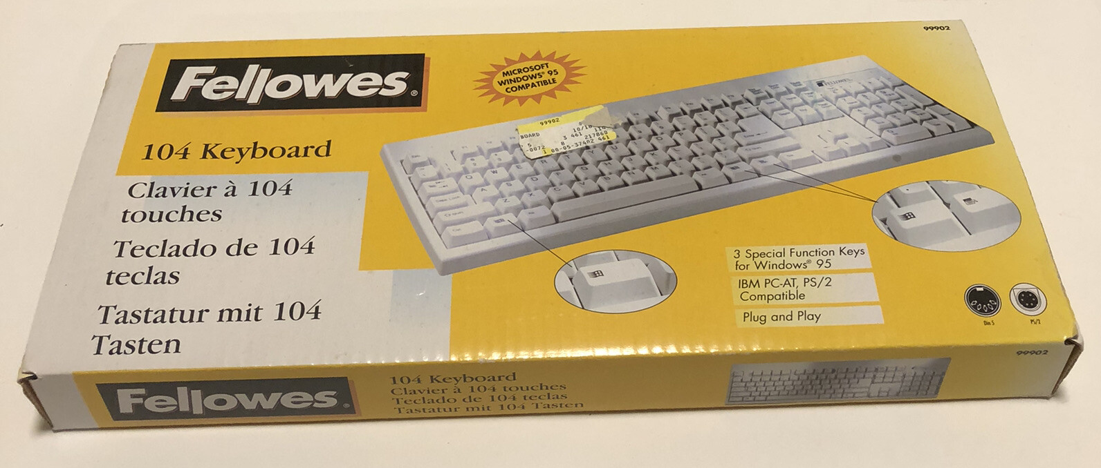 Vintage Fellowes 99902 Wired Keyboard Computer Keyboard