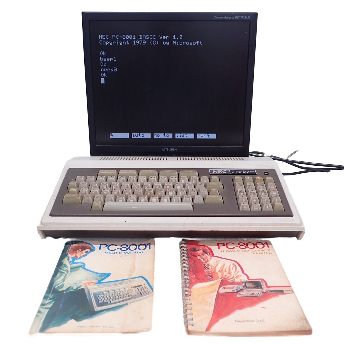 NEC PC-8001 Vintage Personal Computer Boots Keyboard Sound Tested Screw Missing