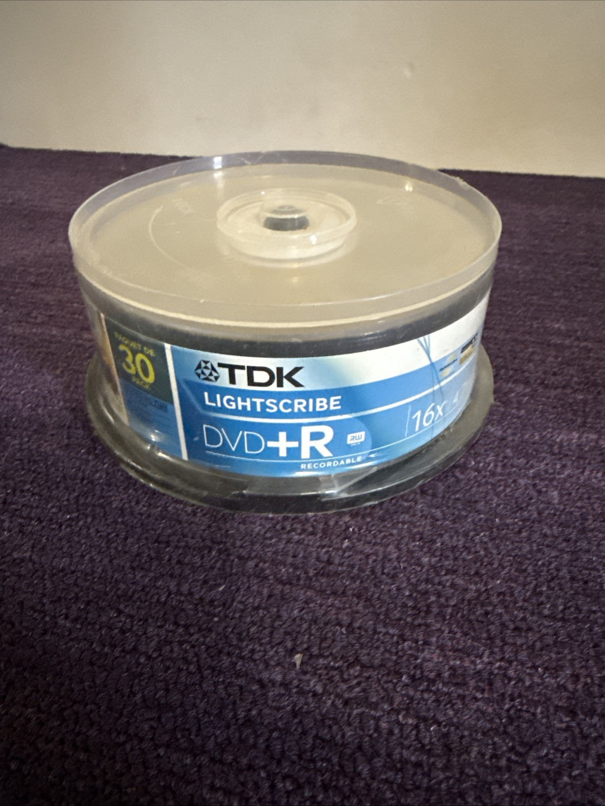 TDK 30-pk LIGHTSCRIBE DVD+R 16x 4.7GB - Brand New Custom-Burned Discs in Cakebox