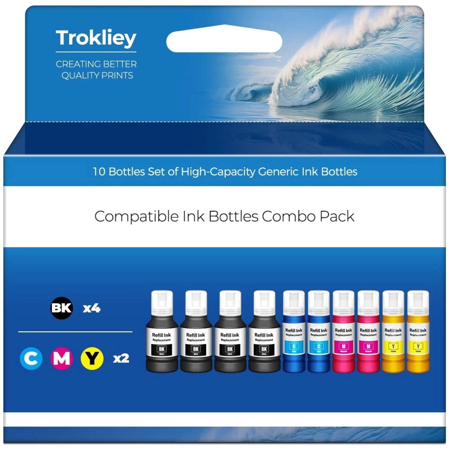 Compatible Ink Bottles for ET Printers - 10 Pack