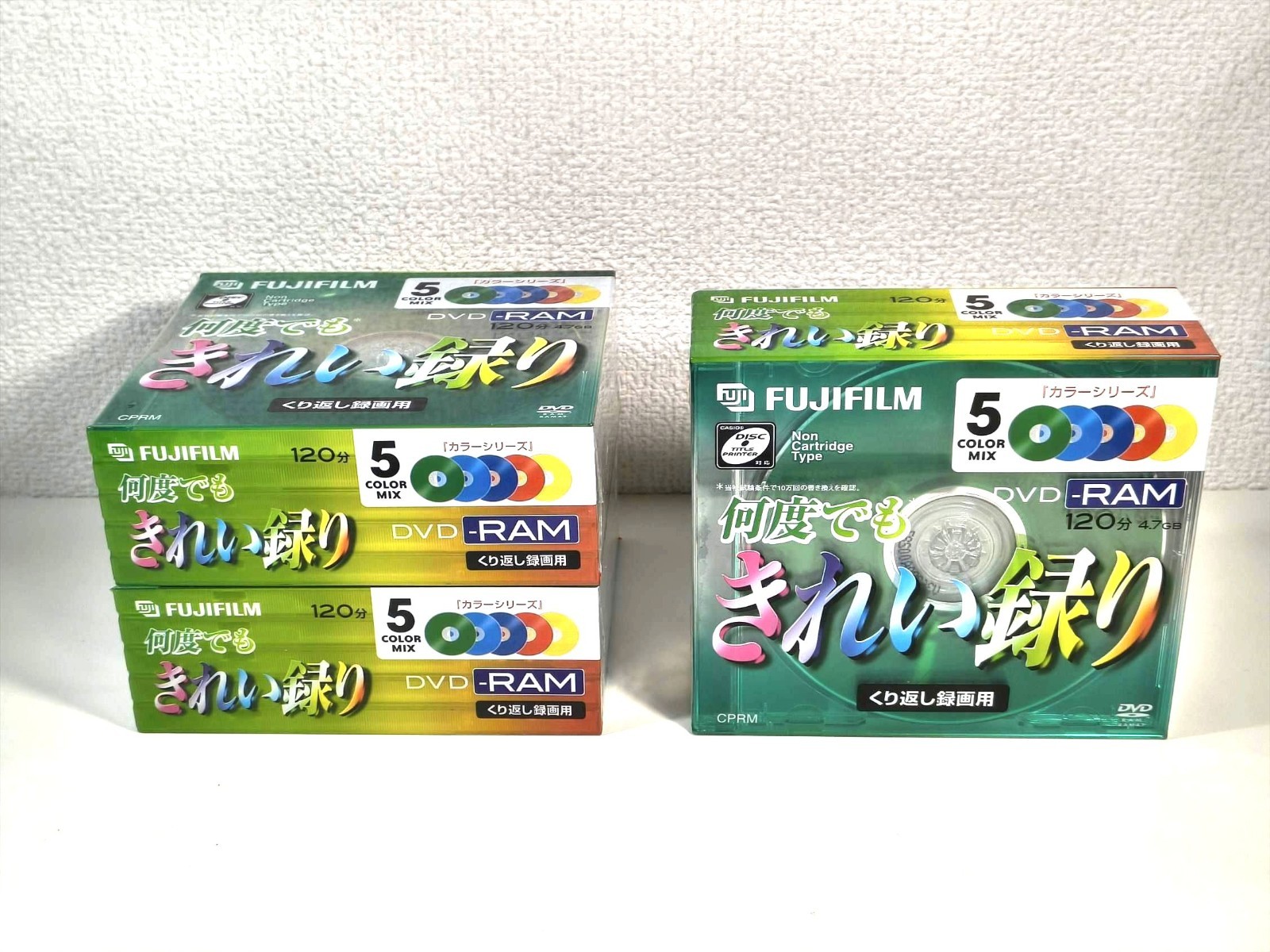 FUJI FUJIFILM DVD-RAM 4.7GB 120min Non-Cartridge Rewritable - Sealed 5-Pack x3