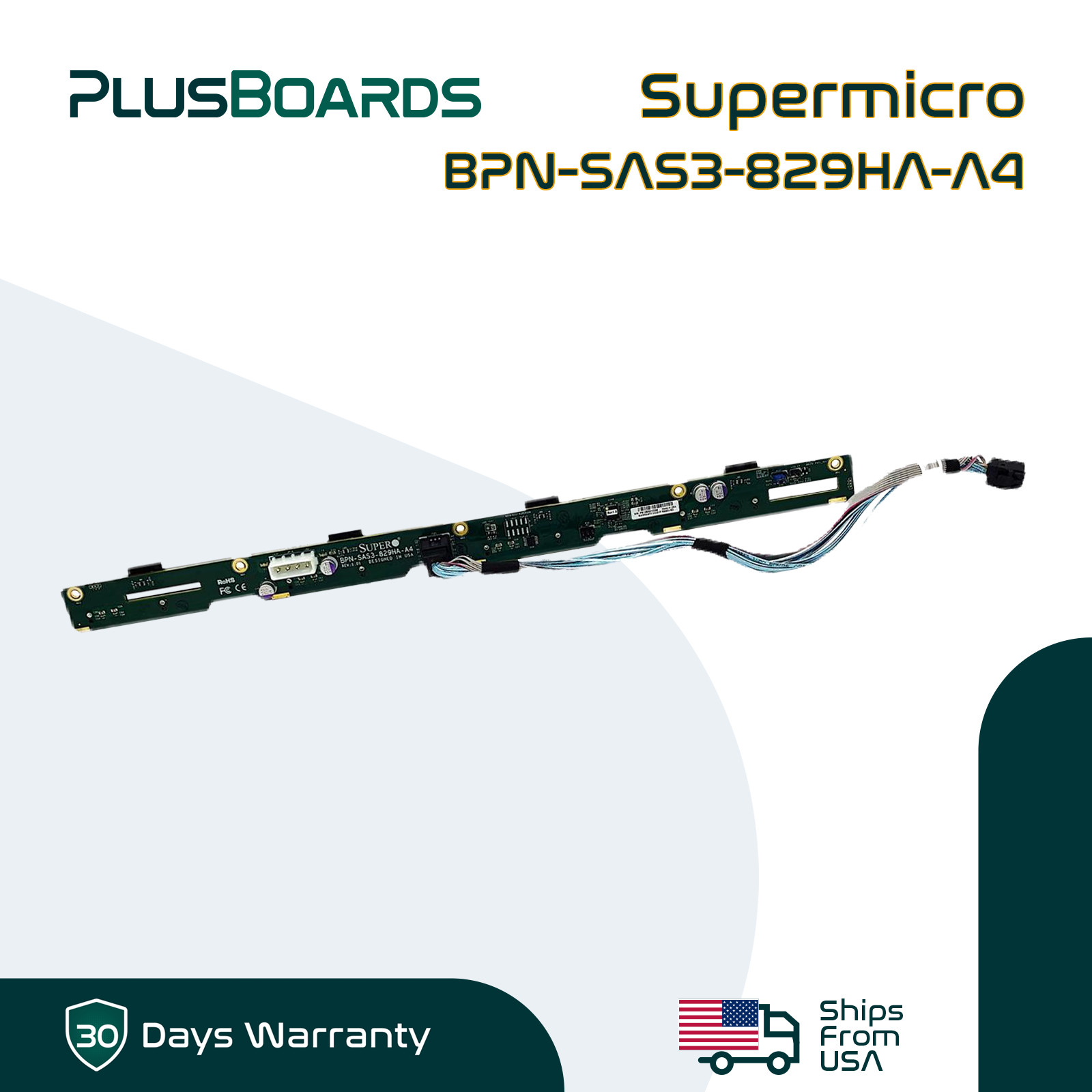 Supermicro BPN-SAS3-829HA-A4 4 Port 3.5" SAS 12Gbps / SATA 6Gbps Backplane