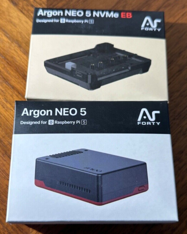 Argon NEO 5 Case with M.2 NVME PCIE Accessory Board  for Raspberry Pi 5 - New