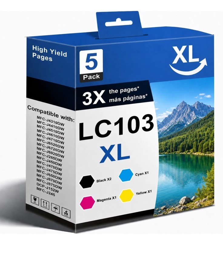 LC103XL Ink Cartridge Replacement for MFC-J450DW MFC-J4510DW MFC-J4610DW