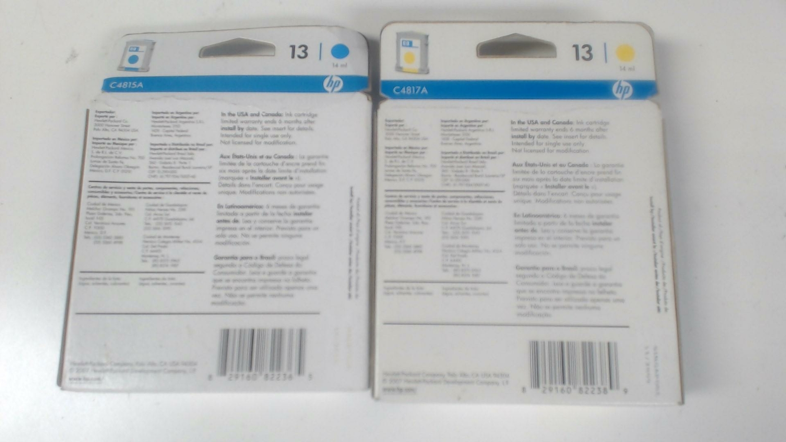 Set HP OfficeJet 13 Blue Yellow C4815A C4817A