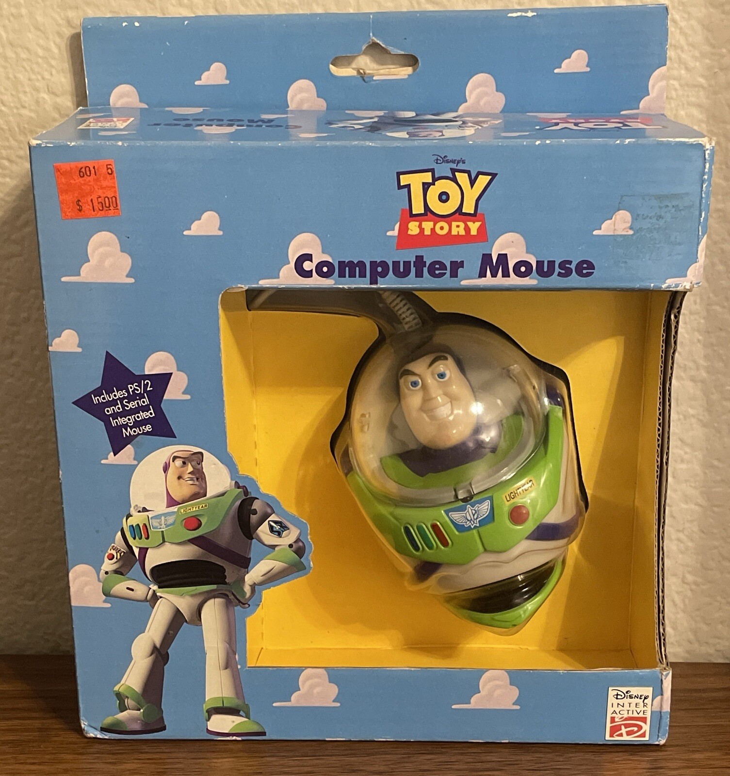 VINTAGE NIB Disney Interactive TOY STORY Buzz Lightyear Computer Mouse RARE