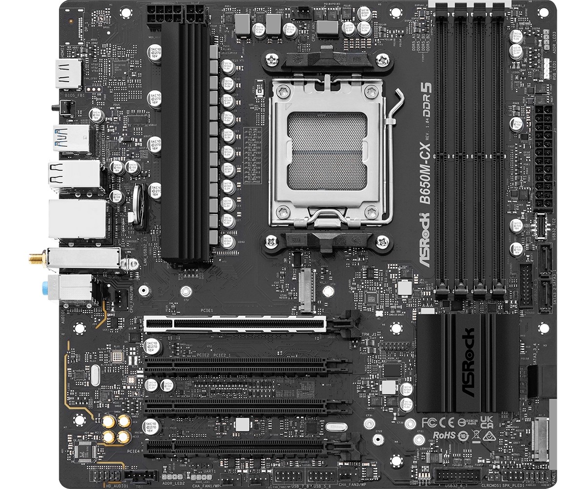 ASRock B650 AM5 Desktop Motherboard 4x DDR5 2x PCIe 4.0x16 1x Gen5 M.2