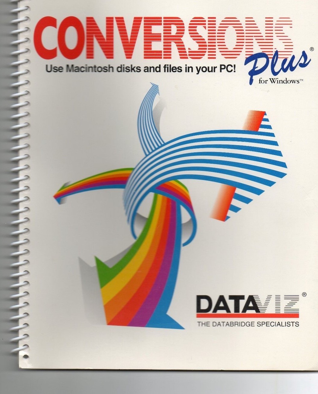 DataViz Conversions Plus for Windows Manual 1990s Spiral Bound Guide ONLY