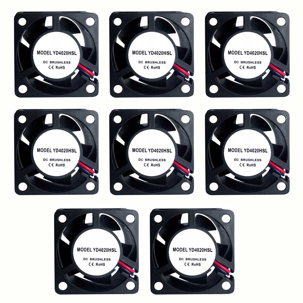 8Packs High Speed 5/12/24V 40X20mm DC 2 Pin Brushless Cooling Fan Exhaust IDE US