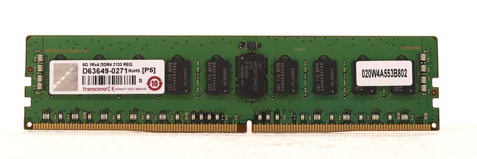Transcend 8GB 1Rx4 PC4-17000 DDR4-2133MHz ECC REG Server RAM P/N: 020W4A553B802