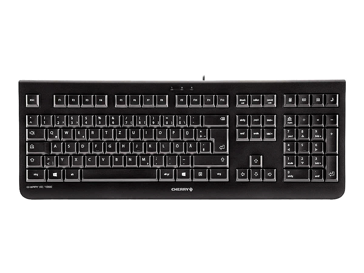 USB Wired Keyboard- Cherry KC1000 Black QWERTY Brand New