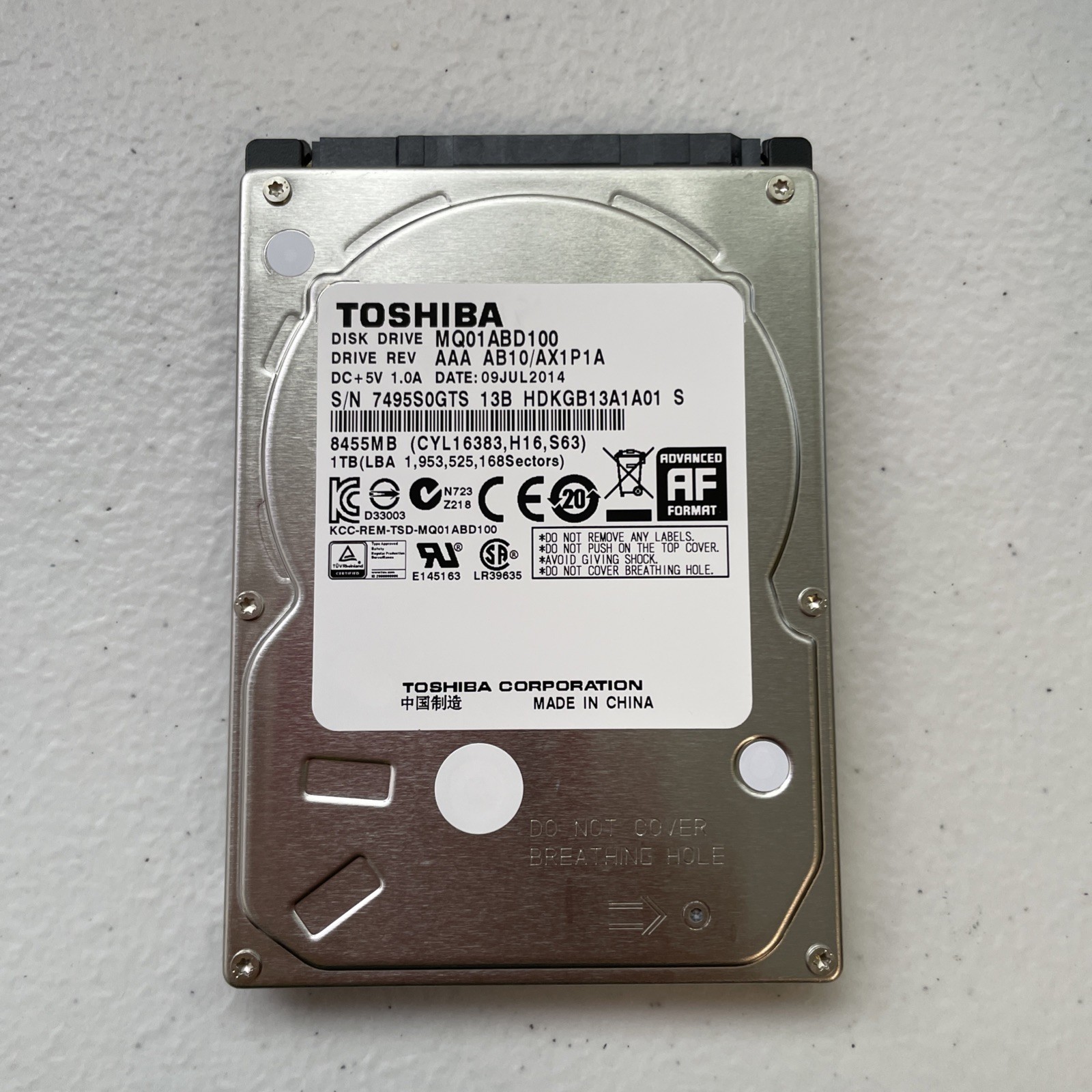 Toshiba 1TB 2.5" SATA HDD MQ01ABD100V Laptop Internal Hard Drive Crystal Disk #4