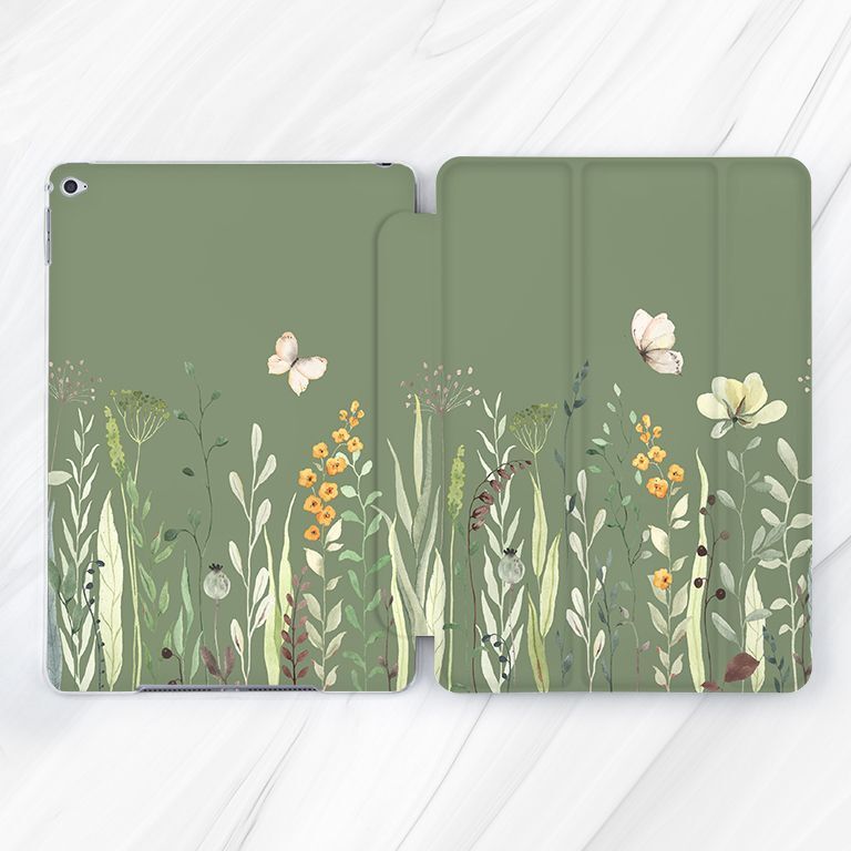 Wildflowers Floral Sage Green Case For iPad 10.2 Air 13 Pro 13 12.9 9.7 A16 10.9