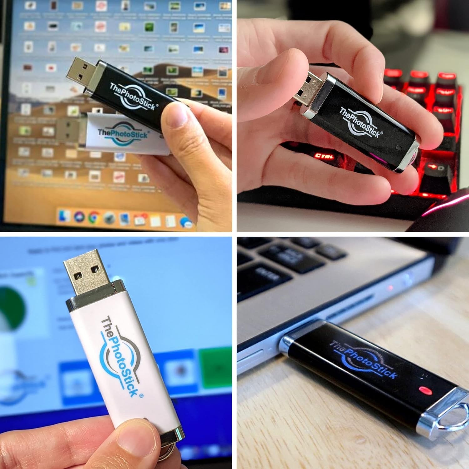 The PhotoStick 2.0 128GB One-Click Photo Backup USB Drive w/ Photo Organizer