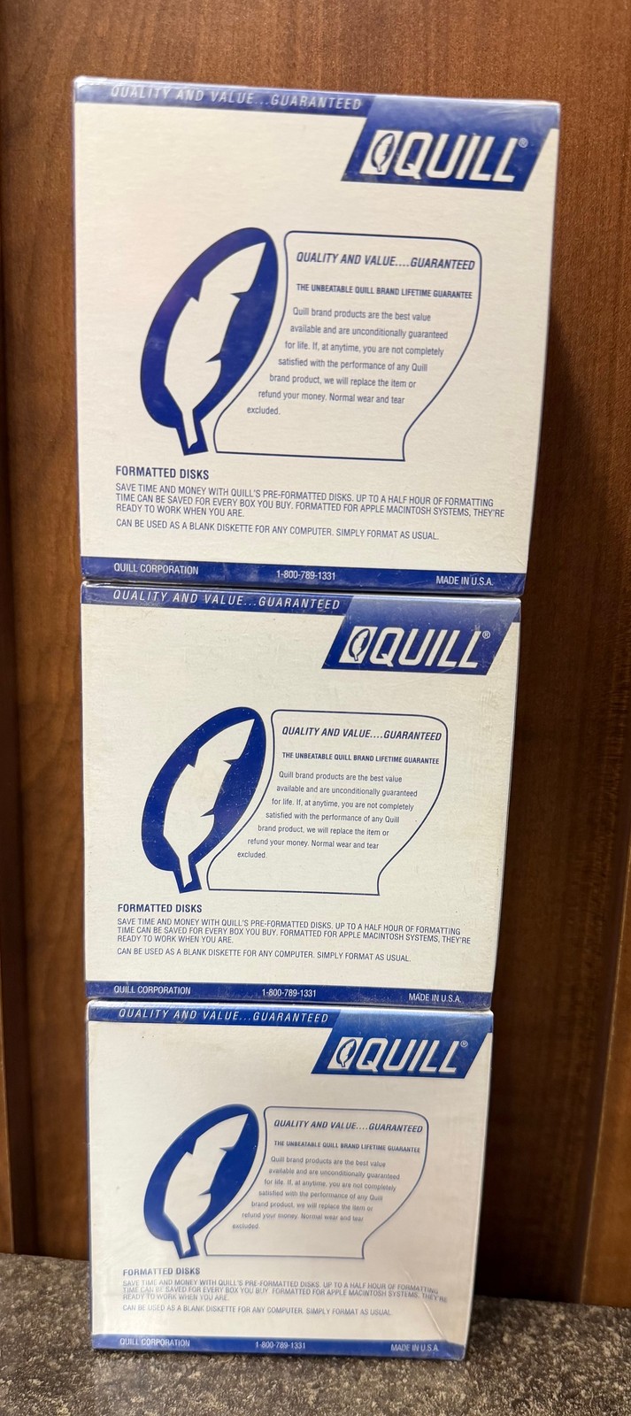 Quill Lot of 3 Boxes 3.5 Inch Floppy Disks New Sealed NOS Apple Macintosh Black