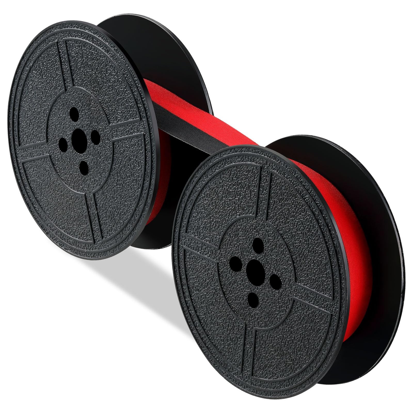 Typewriter Ribbon Twin Spool Red Black Ink Replacement for Most Machines 2 Pack