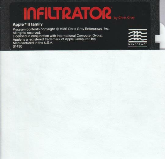 Infiltrator APPLE II FLOPPY Mindscape action simulation helicopter spy sim game