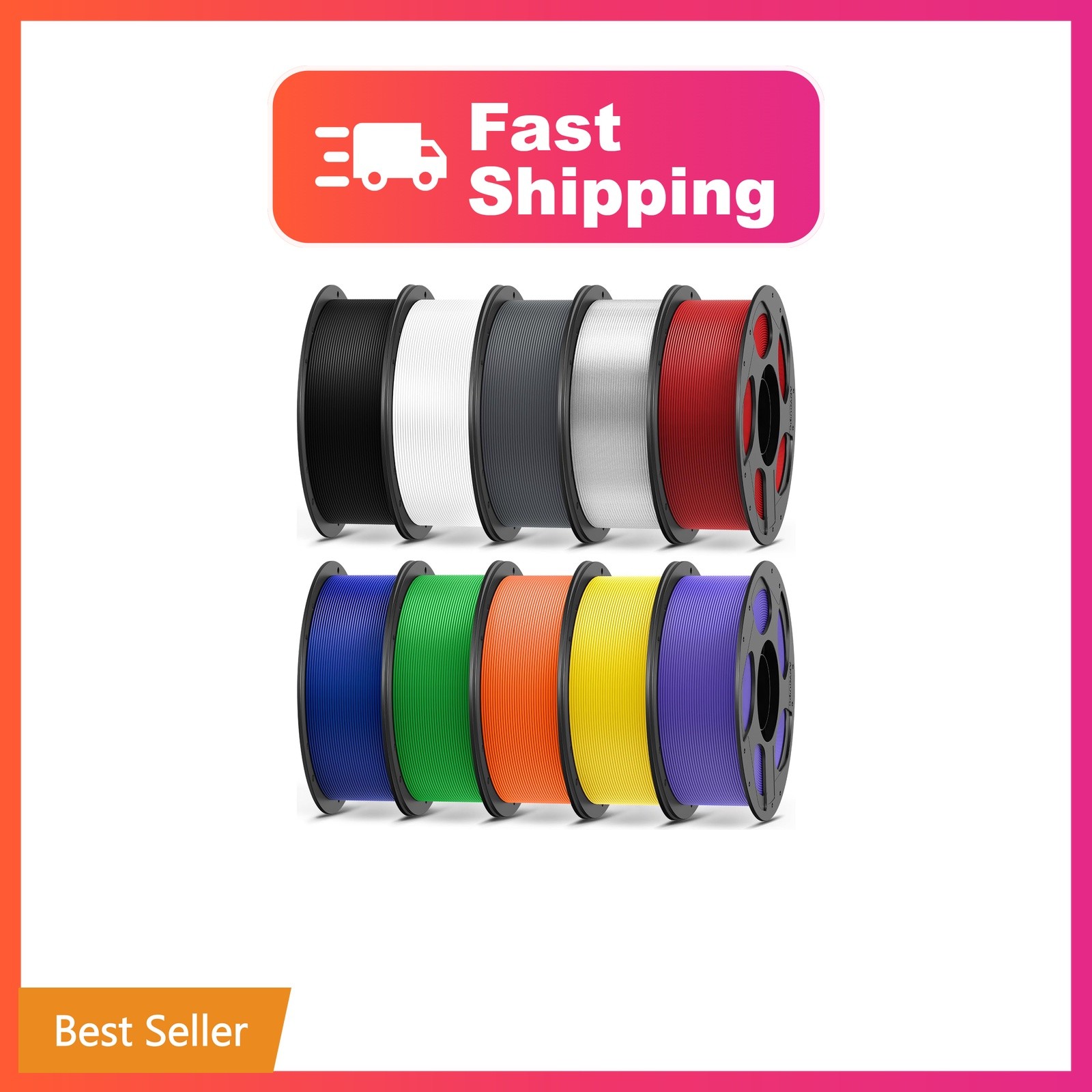 ANYCUBIC 3D Printer Filament Multicolor PLA Bundle 10KG | 1.75mm +/- 0.02mm, ...