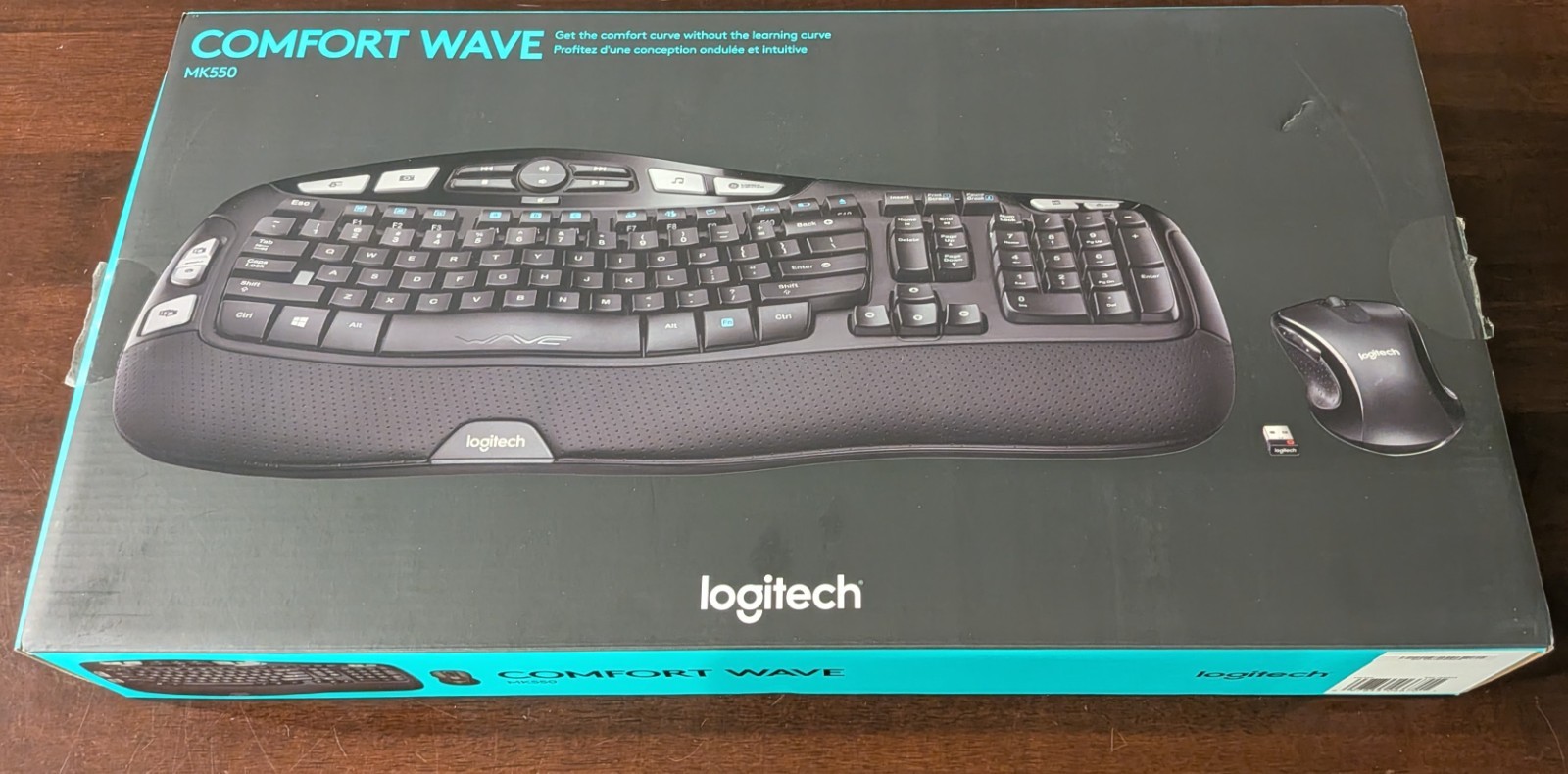 Logitech MK550 Comfort Wave K350 Wireless Keyboard M510 Mouse Combo w/USB dongle