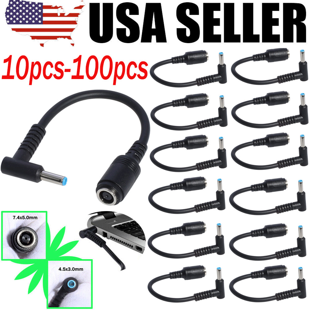Wholesale Top DC Charger Converter Adapter Cable 7.4mm-4.5mm For HP Blue Tip