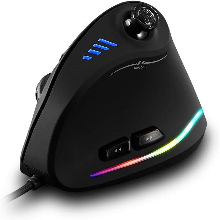 Zelotes C-18 Ergonomic Vertical Gaming Mouse Wired RGB 10000 DPI 11 Buttons PC