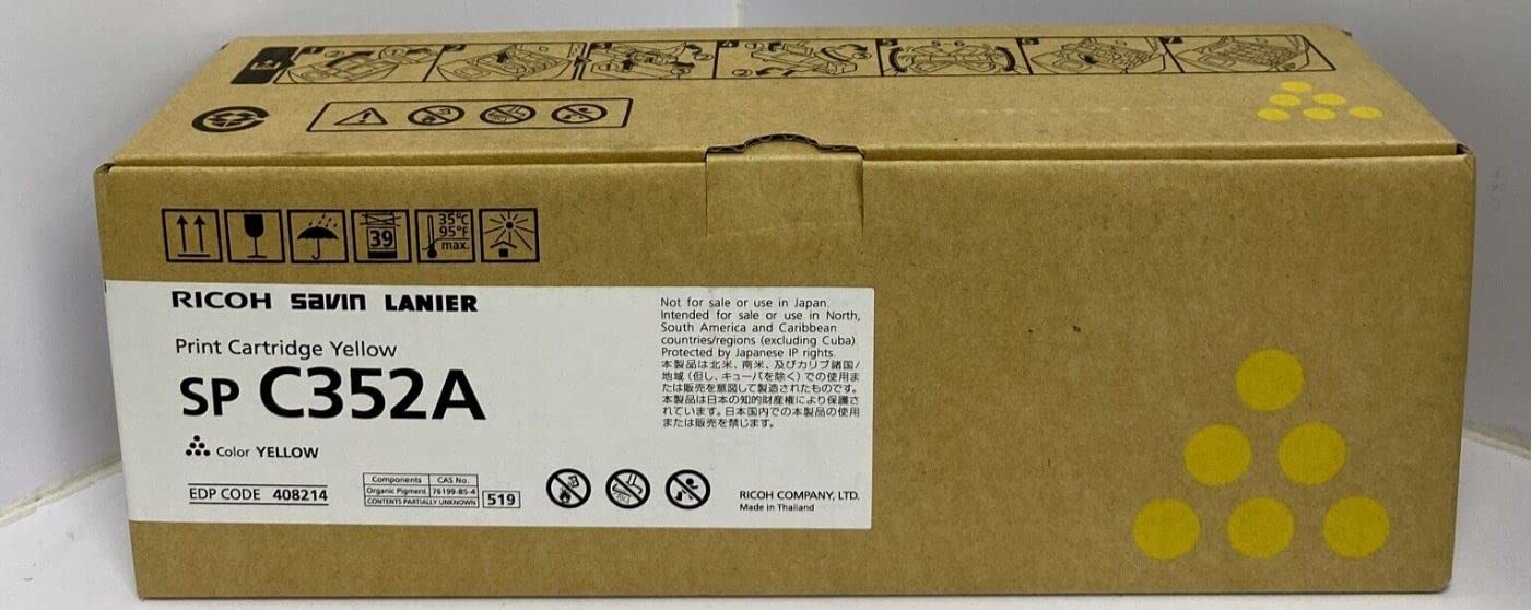 Genuine Ricoh 408214 Brand New Sealed Box Yellow Toner. We Ship Fast